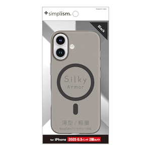 Simplism(�V���v���Y��)�biPhone 17 [Silky Armor] MagSafe�Ή� �V���L�[�^�b�`�P�[�X �}�b�g�N���A�u���b�N�bTR-IP25M2-SA-CLBK