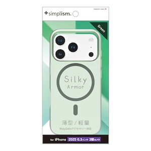Simplism(�V���v���Y��)�biPhone 17 Pro [Silky Armor] MagSafe�Ή� �V���L�[�^�b�`�P�[�X �}�b�g�N���A�O���[���bTR-IP25M3-SA-CLGR
