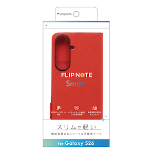 �g���j�e�B�bGalaxy S26�p [Smart FlipNote] ���^�X�}�[�g�t���b�v�m�[�g�P�[�X�i���b�h�j�bTR-GA26S-FNS-LRD