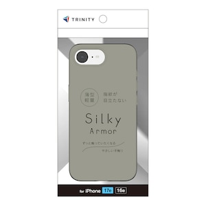 �g���j�e�B�biPhone 17e/16e�p [Silky Armor] �V���L�[�^�b�`�P�[�X�i�}�b�g�N���A�u���b�N�j�bTR-IP26S-SANM-CLBK