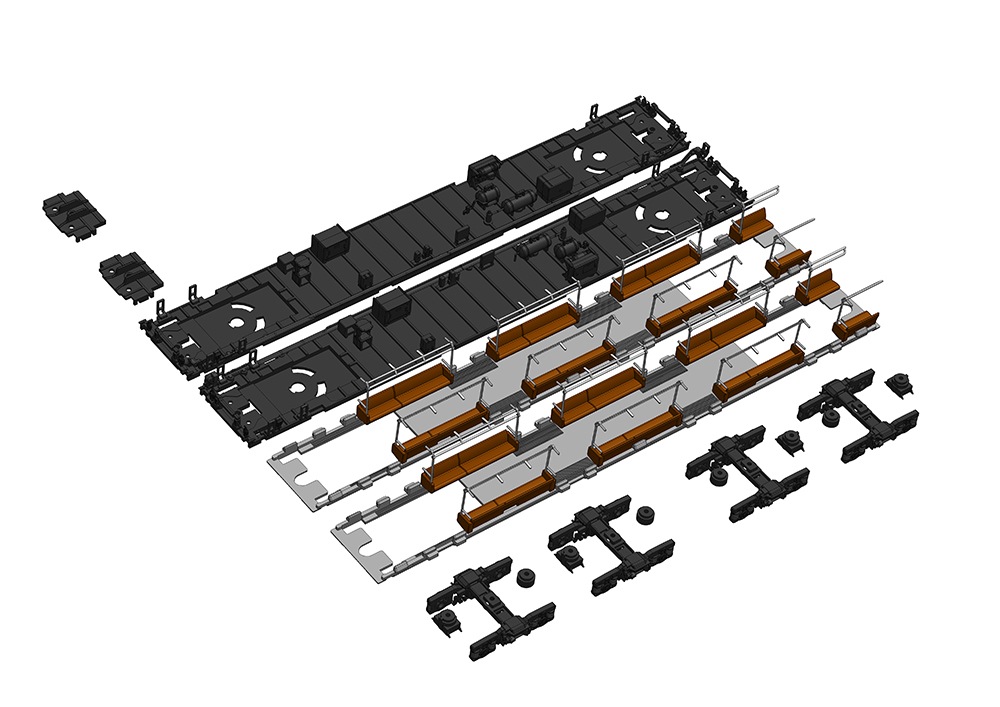 HO) PP114 201系走行化キットB［床下機器・座席付属］（クハ201