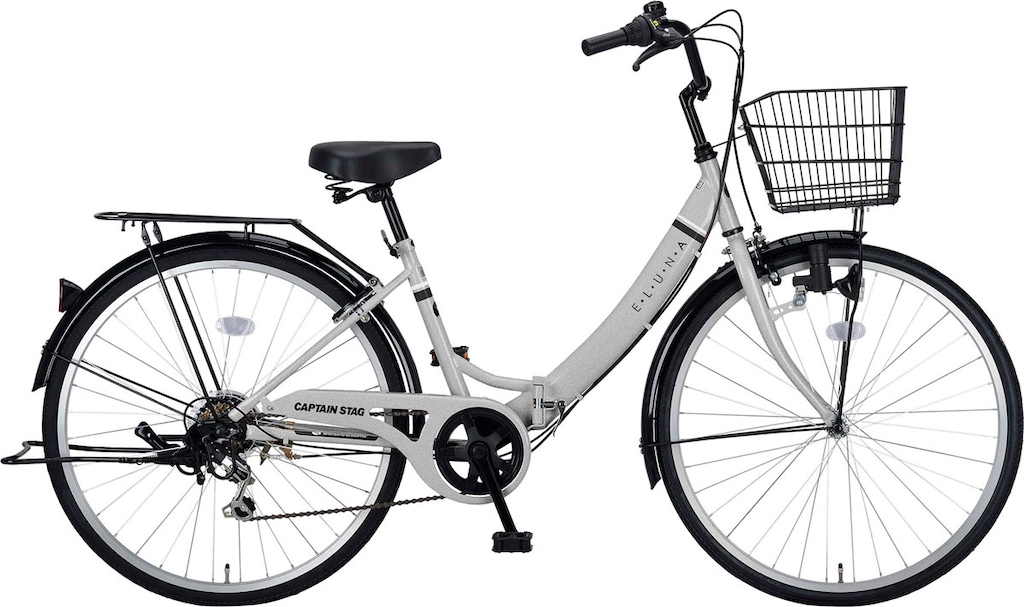 CAPTAIN STAG (折りたたみ自転車 アルミ　シルバー 26インチ、軽い CAPTAIN STAG (折りたたみ自転車 アルミシルバー 26インチ、軽い
