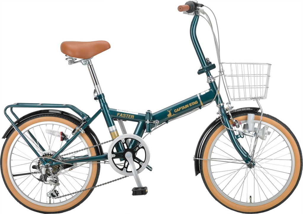 CAPTAIN STAG 折りたたみ自転車 ダークグリーン CAPTAIN STAG（キャプテンスタッグ）の折りたたみ自転車のご紹介