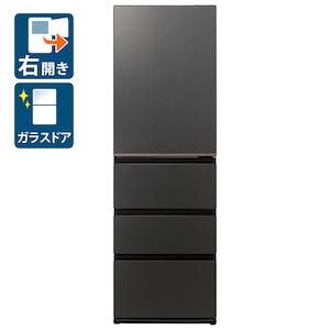 アクア｜452L 4ドア冷蔵庫（マットクリアブラック）【右開き】｜AQR-VZA45R-K