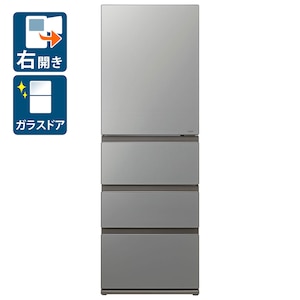 アクア｜433L 4ドア冷蔵庫（クリスタルシルバー）【右開き】｜AQR-VZ43R-S