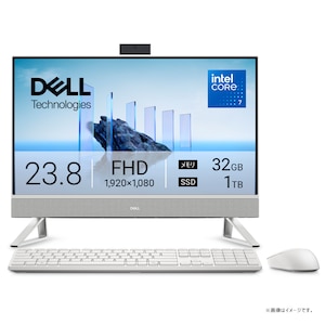 DELL�b�f���b23.8�^ �I�[���C�������f�X�N�g�b�v�p�\�R�� Dell 24 AIO EC24250�iCore 7/ ������ 32GB/ 1TB SSD�j-�@�p�[���z���C�g�bAD77-FNWNJ