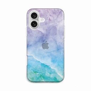 AKAN�biPhone 16�p �\�t�g�N���A�P�[�X�i�}�[�x���X�}�[�u�� Blue�j�bAK27033I16