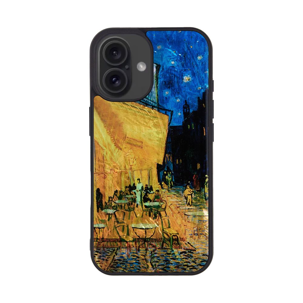 【色:ひまわり_スタイル:iPhone16】ikins iPhone 16 ケー MagSafe対応 天然貝ケース ゴッホ 名画シリーズ【iPhone 16 / 16