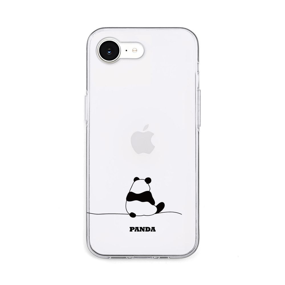 iPhone 16e用 ソフトクリアケース（猫ちゃんはグルーミング中