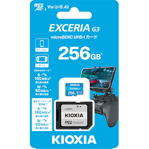 KIOXIA�b�L�I�N�V�A�b�y�������K�i�zEXCERIA G3 microSDXC�������J�[�h�iClass10,UHS-I�@U3,V30,A2�j 256GB�bKMU-C256G