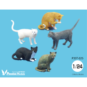 1/24 猫好きが認めるネコ 5種セット【P35T-025】