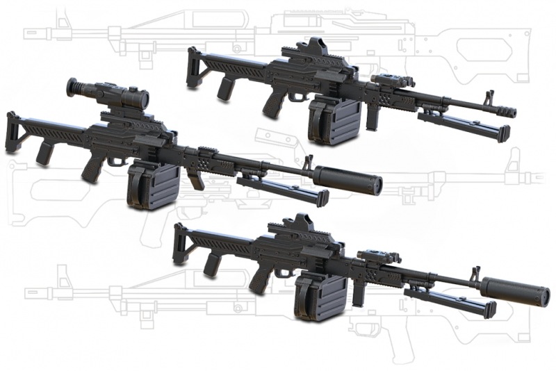 1/35 現用 露/ソ PKM 7.62mm機関銃セット(3個入)【B35277
