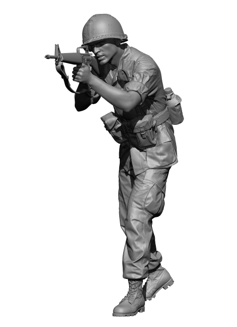 【ご依頼品】　ベトナム戦　アメリカ軍兵士 現用 アメリカ ベトナム戦争の兵士「止まれ！」 (プラモデル