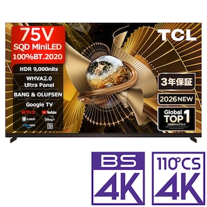 TCL�b75V�^ Mini LED�t���e���r�mBS�ECS 4K�`���[�i�[�����n�b75X11L