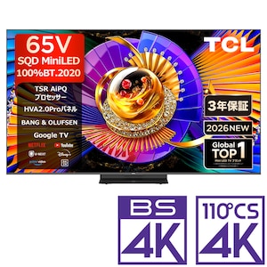 TCL�b65V�^ Mini LED�t���e���r�mBS�ECS 4K�`���[�i�[�����n�b65C7L