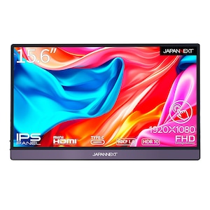 JAPANNEXT｜ジャパンネクスト｜モバイル液晶ディスプレイ(15.6型/IPS/FullHD 1920×1080/60Hz/30ms/HDR10/miniHDMI/USB Type-C/VESA/タッチパネル)(ブラック)｜JN-MD-IPS1564FHDR-T