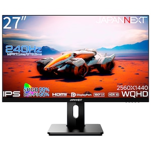 JAPANNEXT｜ジャパンネクスト｜ゲーミング液晶ディスプレイ(27型/IPS/WQHD 2560×1440/240Hz/1ms/HDR10/HDMI2.0/DP1.4/VESA)(ブラック)｜JN-27IPS240WQHDR-HSP