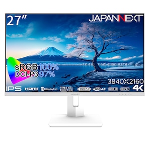 JAPANNEXT｜ジャパンネクスト｜液晶ディスプレイ(27型/IPS/4K UHD 3840×2160/60Hz/8ms/HDR400/HDMI2.0/DP1.2/USB Type-C/VESA)(ホワイト)｜JN-IPS27UHDRC65WHSPW