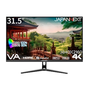 JAPANNEXT｜ジャパンネクスト｜液晶ディスプレイ(31.5型/VA/4K UHD 3840×2160/60Hz/12ms/HDR10/HDMI2.0/DP1.2/VESA/PIP・PBP対応)(ブラック)｜JN-V3152UHDR