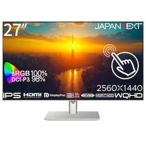 JAPANNEXT�b�W���p���l�N�X�g�b�t���f�B�X�v���C(27�^/IPS/WQHD 2560�~1440/75Hz/8ms/�^�b�`�p�l��)(�z���C�g)�bJN-IPS27WQHDR-C65W-FLD-T
