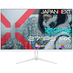 JAPANNEXT�b�W���p���l�N�X�g�b�Q�[�~���O�t���f�B�X�v���C(27�^/IPS(ADS)/4K UHD 3840�~2160/120Hz/1ms)(�z���C�g)�bJN-IPS27G120U-W