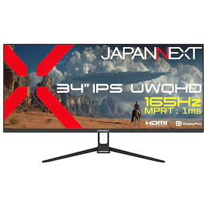 JAPANNEXT�b�W���p���l�N�X�g�b�t���f�B�X�v���C(34�^/IPS(ADS)/UWQHD 3440�~1440/165Hz/1ms/HDR/HDMI2.0/DP1.4/VESA/PIP�EPBP�Ή�)(�u���b�N)�bJN-IPS34G165UQ2