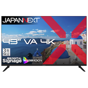 JAPANNEXT�b�W���p���l�N�X�g�b�T�C�l�[�W�t���f�B�X�v���C(43�^/VA/4K 3840�~2160/60Hz/8ms/3�N�ۏ�)�bJN-V43U-H3