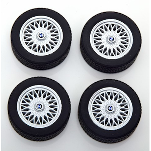 KK Scale�b1/18 BMW E30 wheels and tyres set 17�h black/silver�yKKDCACC030�z�bKKDCACC030 BMW E30 β�� ��Ծ��