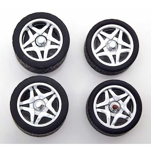 KK Scale�b1/18 Ferrari F50 Tire Set with rims silver�yKKDCACC031�z�bKKDCACC031 ̪װ� F50 ��Ծ�� ���ް