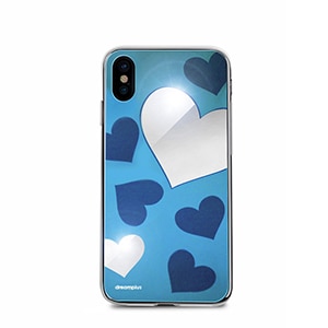 dreamplus�biPhone XS/X�p �n�C�u���b�h�P�[�X HEART MIRROR CASE�i�u���[�j�bDP10160I8