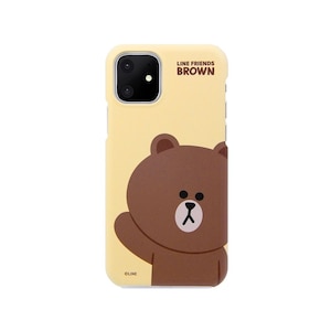 LINE FRIENDS�biPhone 11�p SLIM FIT �x�[�V�b�N�i�u���E���j�bKCJ-SFX001