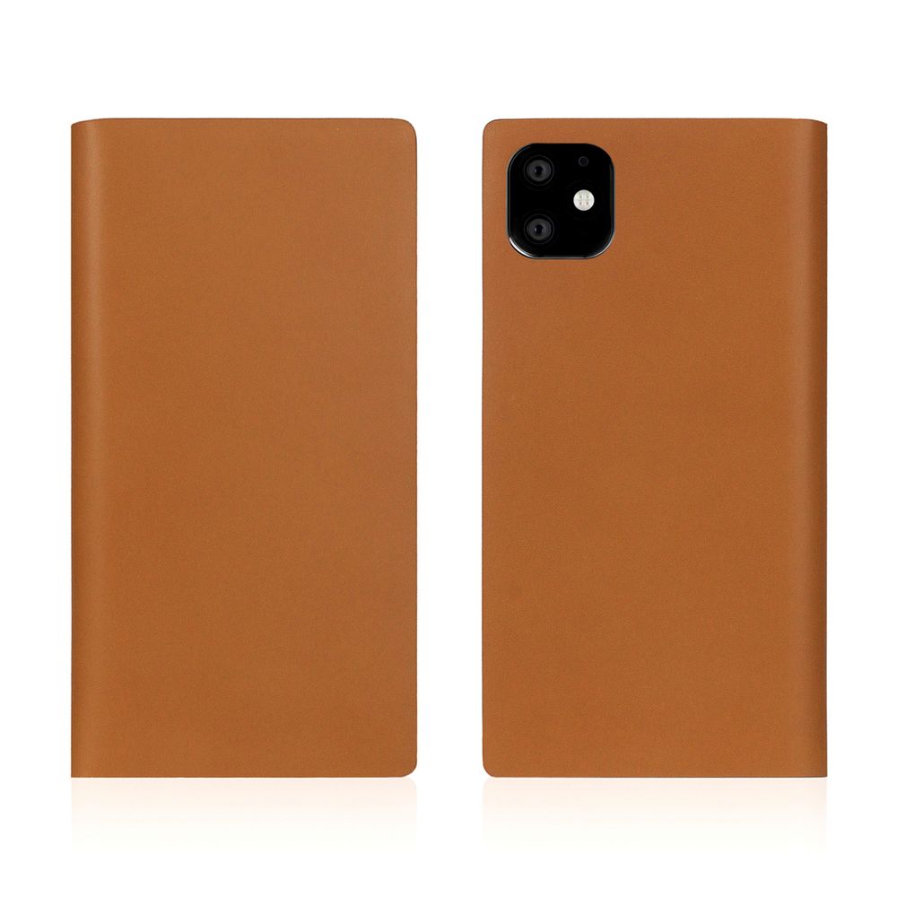 iPhone 11用 手帳型ケース Calf Skin Leather Diary（キャメル