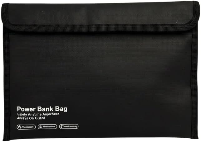 簡易包装版】難燃性ポーチ モバイルバッテリー用 燃えにくい 収納
