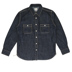 HOUSTON(�q���[�X�g��)�bHOUSTON �q���[�X�g�� USA COTTON DENIM WORK SHIRT�i�C���f�B�S M�T�C�Y�j�bBF011068-1A-2A