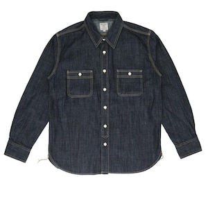 HOUSTON(�q���[�X�g��)�bHOUSTON �q���[�X�g�� USA COTTON DENIM WORK SHIRT�i�C���f�B�S L�T�C�Y�j�bBF011068-1B-2A