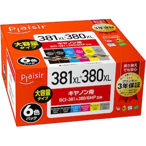 �v���W�[���b�m�L���m�� BCI-381+380/6MP�݊��n�C���N�J�[�g���b�W�i6�F�p�b�N�E��e�ʃ^�C�v�j�bPLE-C381XL-6P