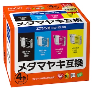 プレジール｜［エプソン MED-4CL 互換］インクカートリッジ（4色パック）｜PLE-EMED-4P