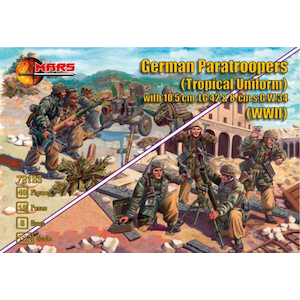 1/72 WW.II ドイツ軍 降下猟兵熱帯用装備w/10.5cm LG 42 & 8cm s.G.W.34(40体/10ポーズ/8門) 【MFG72123】【パッケージ不良】【開梱品・未使用】
