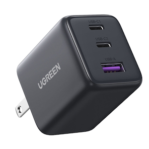 UGREEN�b���[�O���[���bGaN PD3.0�Ή�/30W �}���[�d�� USB-C�~2 USB-A�~1�i�u���b�N�j�b55537