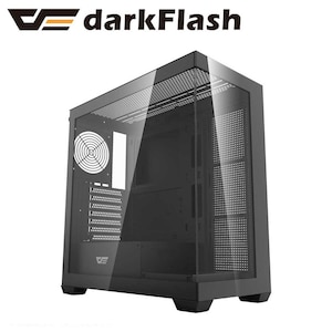 darkFlash｜ダークフラッシュ｜ピラーレス ミドルタワーケース [ATX /Micro ATX /Mini-ITX]  DS900（ブラック）｜DS900-BLACK+TYPE-C