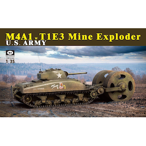 1/35 米陸軍 M4A1 シャーマン中戦車 w/T1E3 地雷除去装置【PIG35-006】