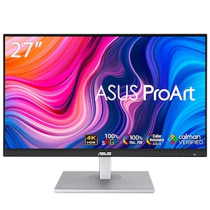 ASUS｜エイスース｜クリエイター液晶ディスプレイ(27型/IPS/4K UHD 3840x2160/60Hz/5ms/HDR10/HDMI/DP/USB Type-C/VESA/PIP・PBP対応/3年保証)(シルバー)｜PA279CV-R