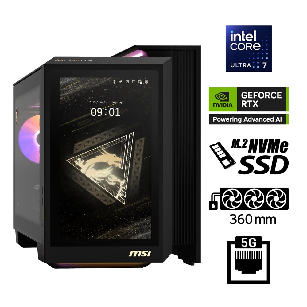 ゲーミングPCフルセットi7 Vega56 SSD480GB メモリ16GB ゲーミングデスクトップパソコン MEG Vision X(Core Ultra 7