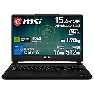 MSI�b�G���G�X�A�C�b�Q�[�~���O�m�[�g�p�\�R�� Cyborg 15 C13W(15.6�^/Windows11/Core i7 13620H/������ 16GB/SSD 512GB/GeForce RTX 5060)�v���`�i�O���C�bCyborg-15-C13WFO-5899JP