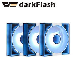 darkFlash｜ダークフラッシュ｜インフィニティミラー搭載 120mm ARGB ケースファン 3個パック DM8 3 in 1（ホワイト）｜DM8-USWHITE-3IN1PACK