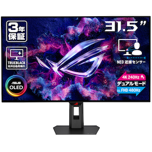 ASUS�b�G�C�X�[�X�b�Q�[�~���O�t���f�B�X�v���C(31.5�^/WOLED/4K UHD 3840�~2160/480Hz/0.03ms)(�u���b�N)�bXG32UCWMG