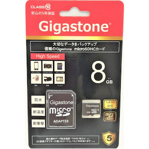 Gigastone�b�M�K�X�g�[���bmicroSDHC�������[�J�[�h 8GB Class10�bGJM10/8G