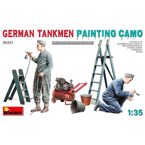 1/35 迷彩塗装中のドイツ戦車兵2体＋塗装道具【MA35327】【パッケージ不良】【開梱品・未使用】