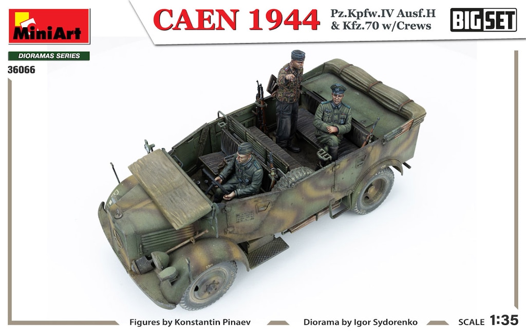 1/35 カーン 1944年 IV号戦車 Ausf.H &amp; Kfz.70 w/クルーフィギュア8体 ビッグセット プラモデル(MA36066) MiniArt(ミニアート) カーン 1944年 IV号戦車 Ausf.H & Kfz.70 w/クルーフィギュア8体
