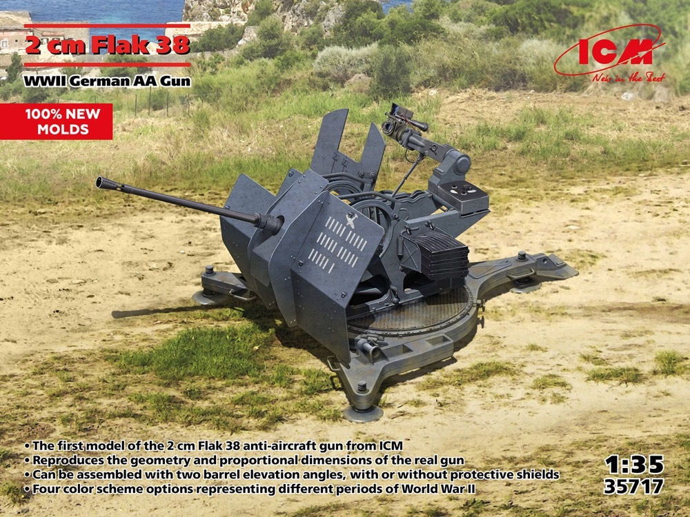 1/35 WWII ドイツ 2cm対空機関砲 Flak38【35717】 | ICM | ICM